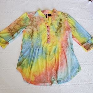 New Directions multi-colored top size small